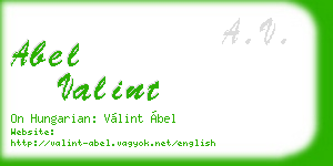 abel valint business card